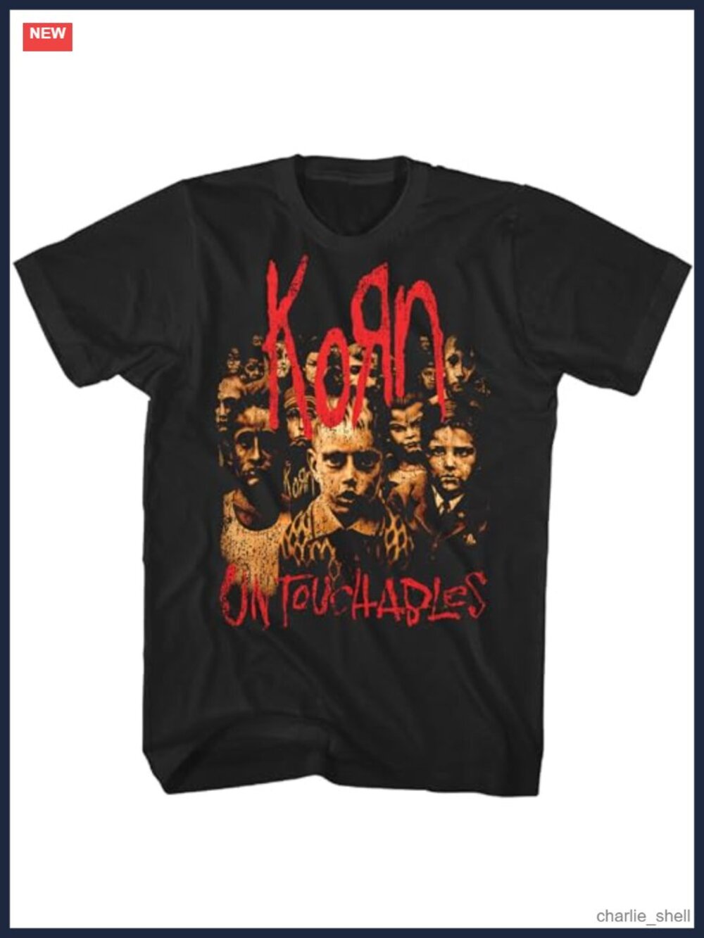Korn Untouchables Distressed Vintage Style Graphic Tee 100% Cotton